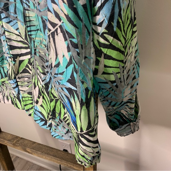 Ruby Rd Tropical Leaf Print Jacket - Picture 3 of 7